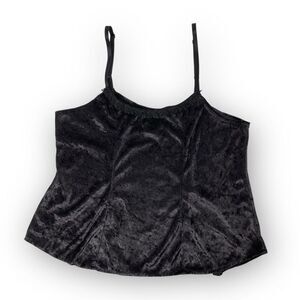 Cykxtees Velvet Black Cami Spaghetti Strap Tank Top Goth Grunge Women Size Large